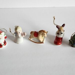Set of 5 Homco Christmas Ornaments #8922